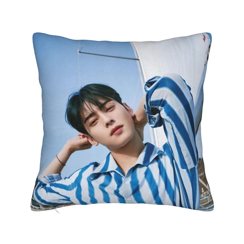 CHA EUN WOO Kpop ASTRO Idol Pillowcases Product Printing Cushion Cover  Throw Pillow Cover Bed Decorations Square Multiple Sizes