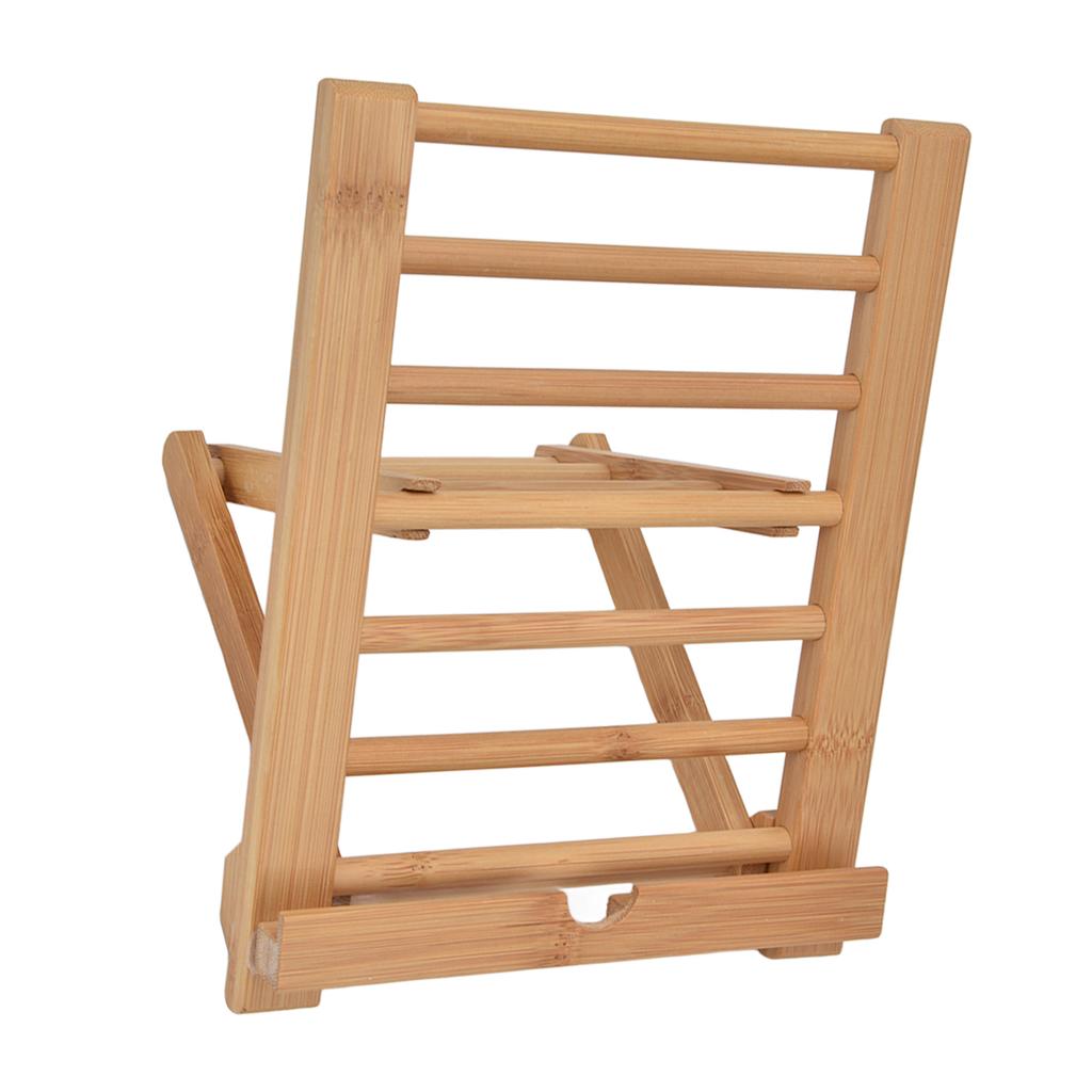 Tablet Stand Bamboo Folding Multi Angle Universal Desktop Tablet Holder for 4 to 13in Phone Book Music Score