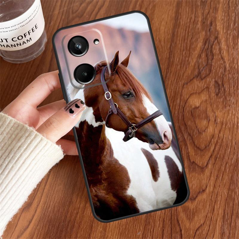Animal Steed Horse For Realme GT6 GT7 Pro 10 11 12 13 14 15 Pro Plus C55 C71 C65 C63 C61 C53 C67 C35 C75 Case