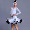 Girls' Exam Grade Latin Dance Costume Set - Long Sleeve Jumpsuit with Skirt for Autumn Practice