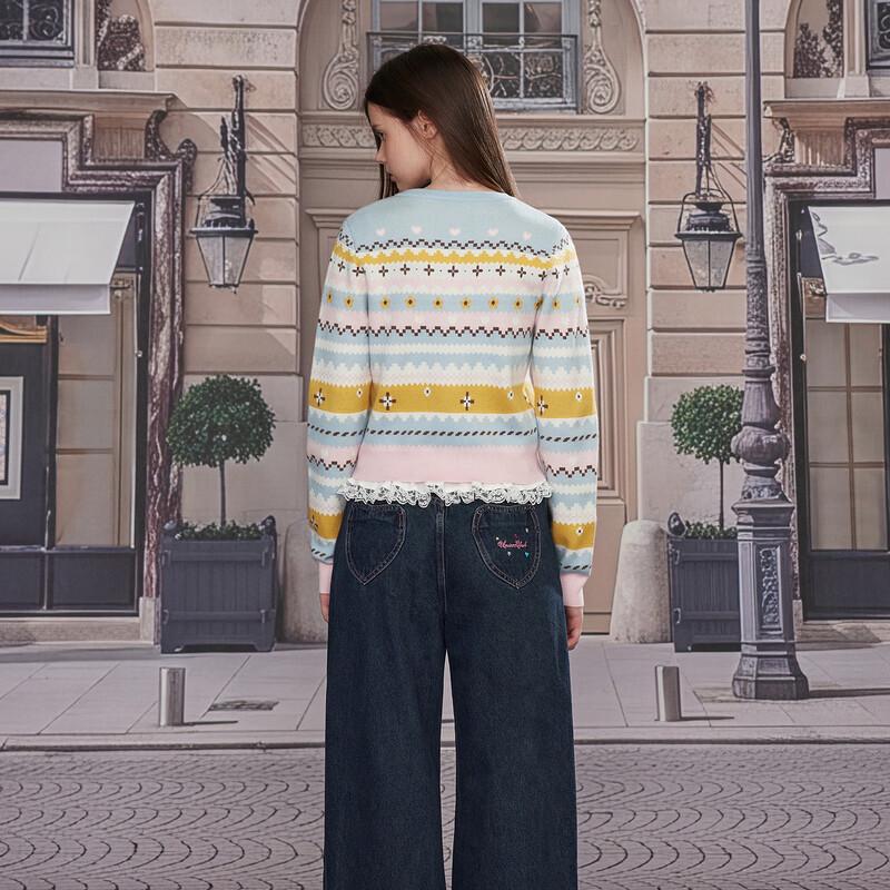 UNIFREE Vintage Animal Jacquard Knit Cardigan