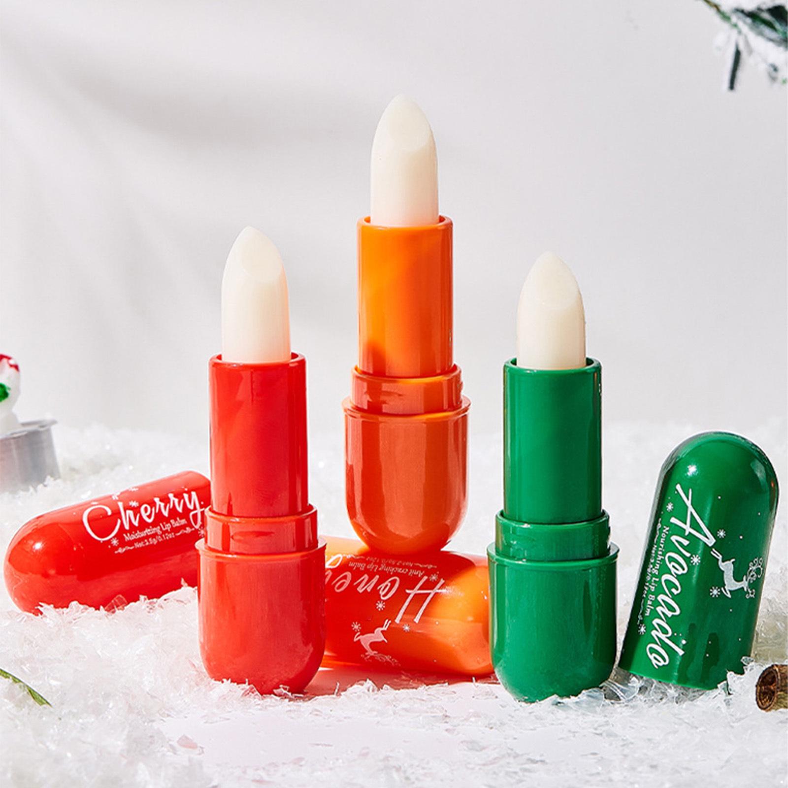 

3-Pack Christmas Lip Balm Set, Peppermint Candy Cane Scented, Moisturizing & Hydrating Balm for Dry Lips, Holiday Stocking Stuffer Gift for Women Men One Size зелёный