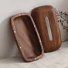 Walnut Paper Drawer, Coffee Table Tabletop Wooden Tissue Box, Suitable for Desktop, Bathroom, Office, and Bedside Table Decoratio