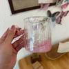Süße Ins-Stil Doppelwandige Blume Treibsand Glas Tasse