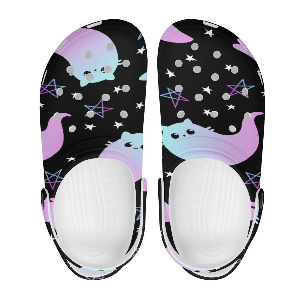 Graphic Print EVA Clogs Unisex Flexible Lightweight Slip On Casual Footwear Lightweight Summer Sandals Indoor Outdoor Wear
