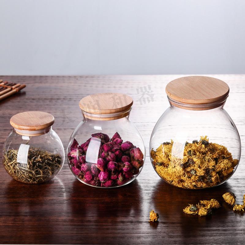 Glas-Teedose mit Korkverschluss - Versiegelbares, feuchtigkeitsdichtes Aufbewahrungsglas für Süßigkeiten oder Blumen