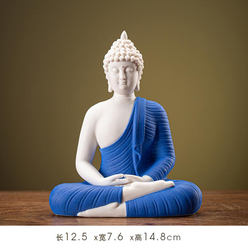 

Фігурна статуя Будди Татхагата, велика статуя Будди Шак ямуні, коло з керамічною лампою, вітальня для ґанку з пахощами, домашній декор