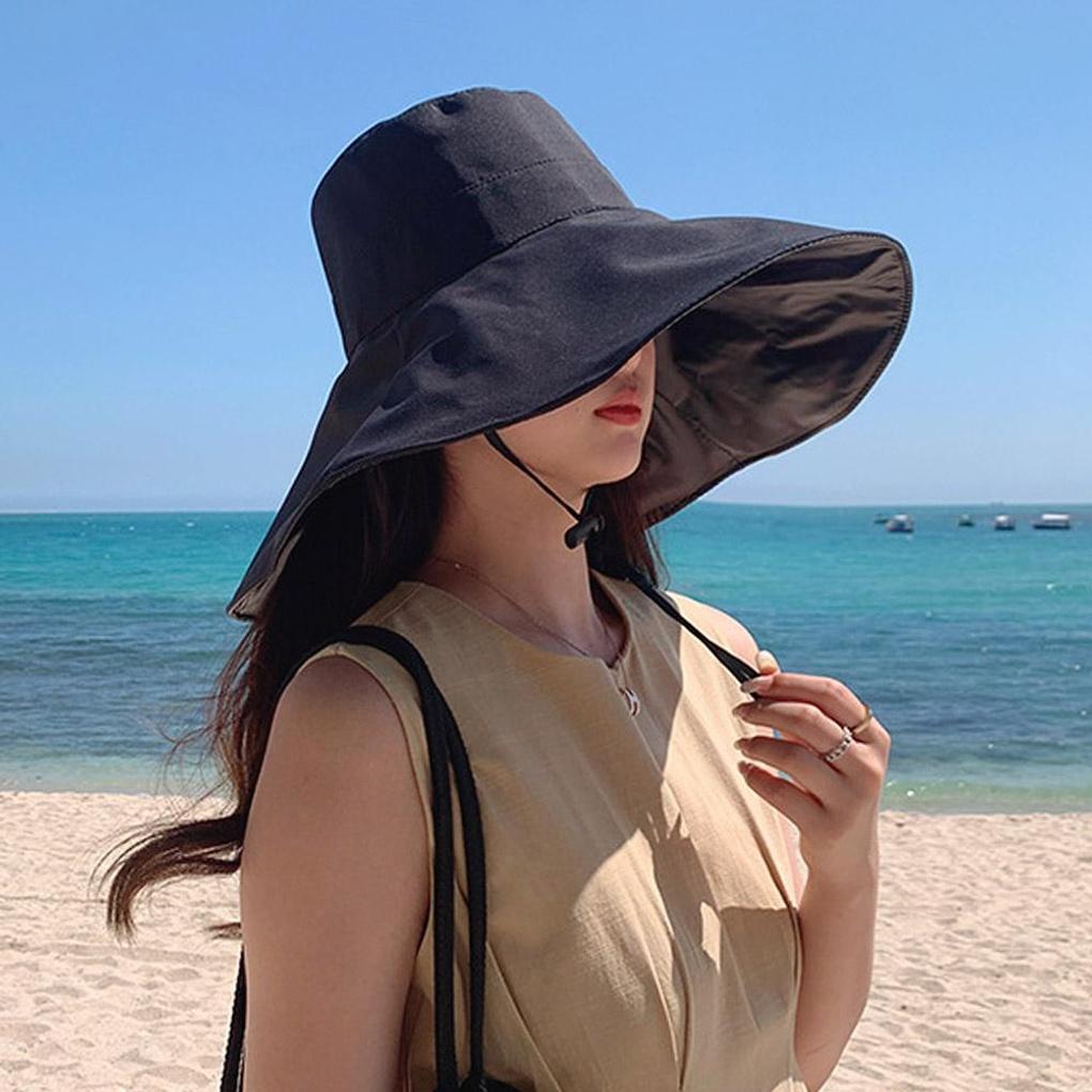 UV-blocking Black Bucket Hat (black) Vacation Hat