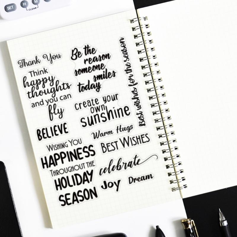 Blessing Words Clear Stamp for Cardmaking Scrapbooking Photo Album Journal Planner Decoration, Background Silicone Stamp
