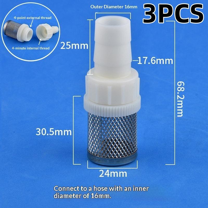 1/3Pcs 4mm 6mm 8mm 10mm 12mm 14mm 16mm 20mm Hose Stainless Steel Filter For Fish Tank Aquarium Garden DIY Accessories