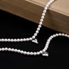 6mm Bead Titanium Steel Heart Necklace - Women's Fashion Clavicle Chain