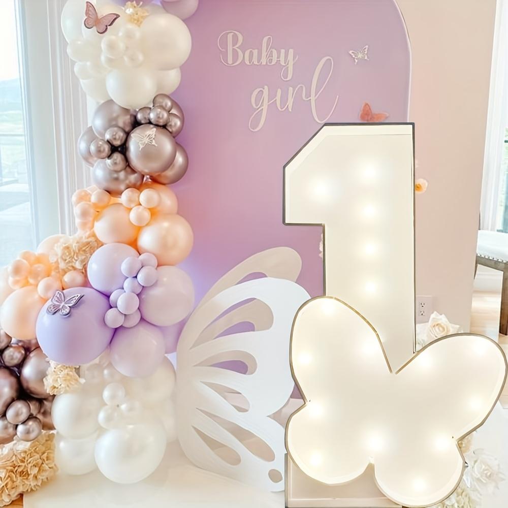 1Pc 73cm Lighting Butterfly Number ONE KT Board Party Decor for Anniversary Birthday Home Party Decorating Tool Kids Gift