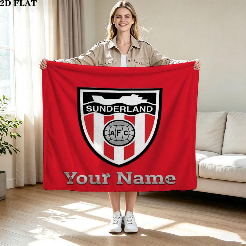 1PC Sunderland A.F Custom Name Patterned Flannel Blanket Suitable For All Seasons for Home Decor Warmth and Comfort Gifts Holiday Present