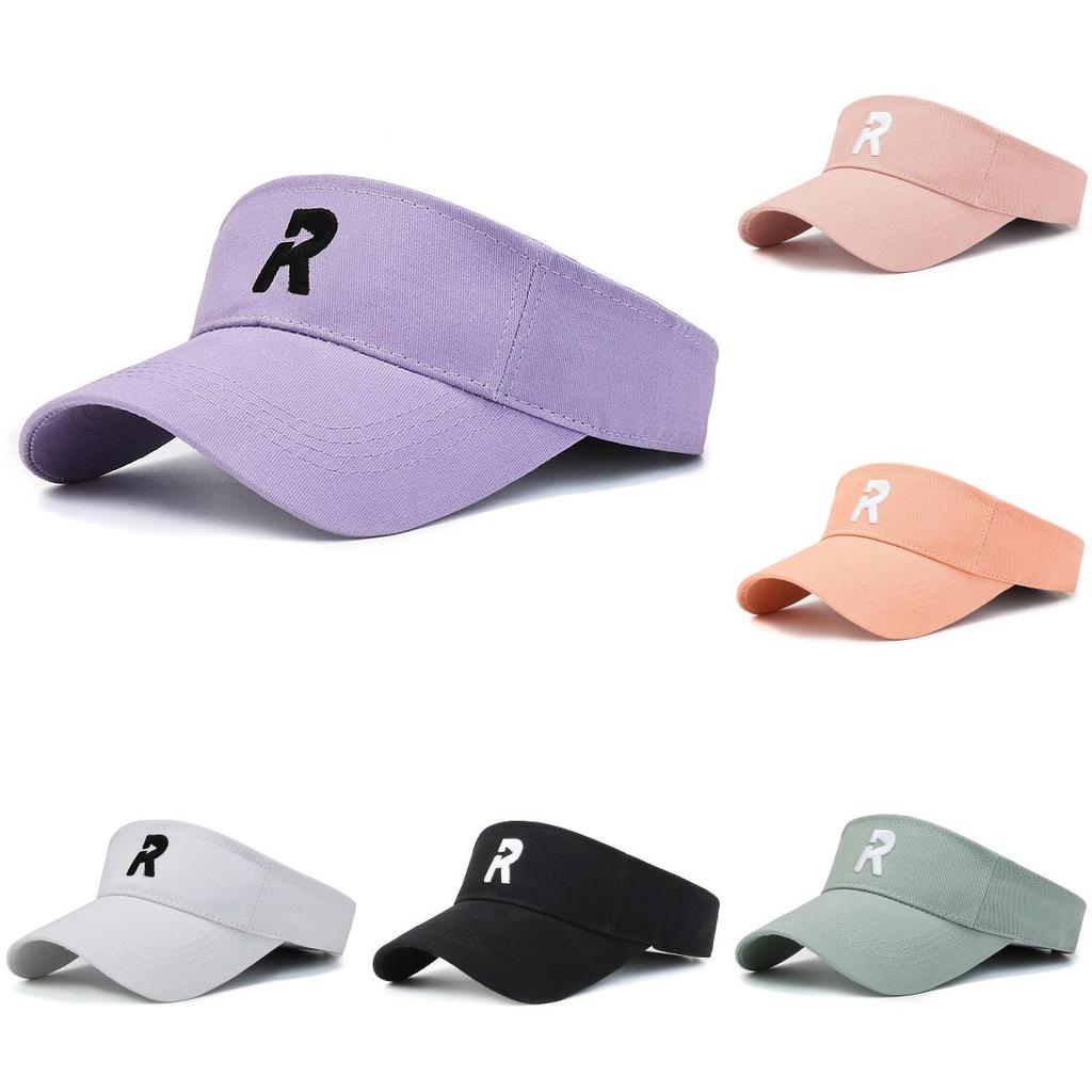 R Cotton Letter Hat Visor Cap Sun Protection Breathable Baseball Gifts Caps