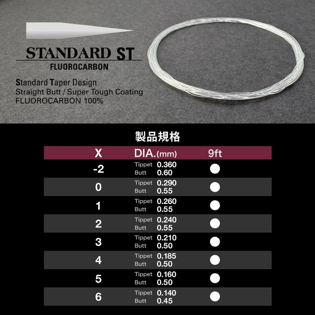 VARIVAS Tapered Leader Standard ST Fluorocarbon 9ft 2X