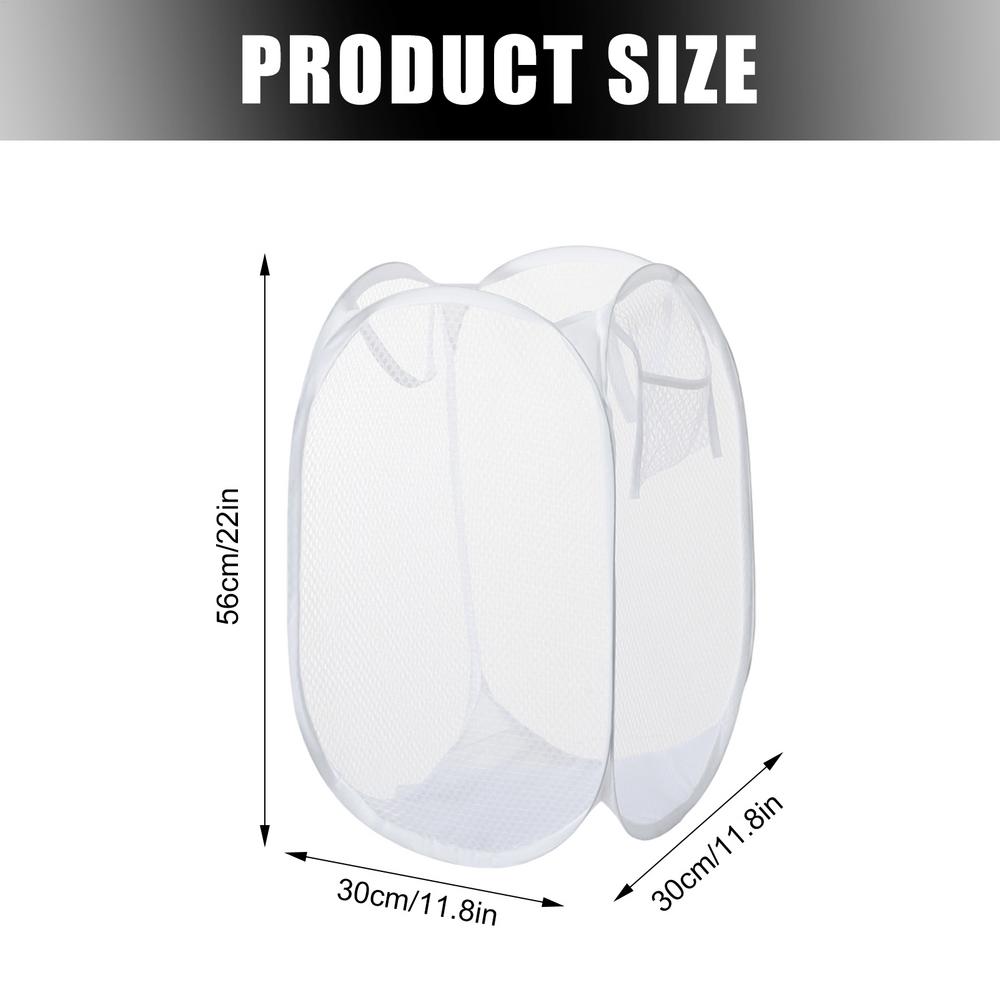 Mesh Dirty Laundry Basket Folding Dirty Laundry Sorting Basket Bathroom Cloth Mesh Storage Bag Pop Up Clothes Storage Baskets