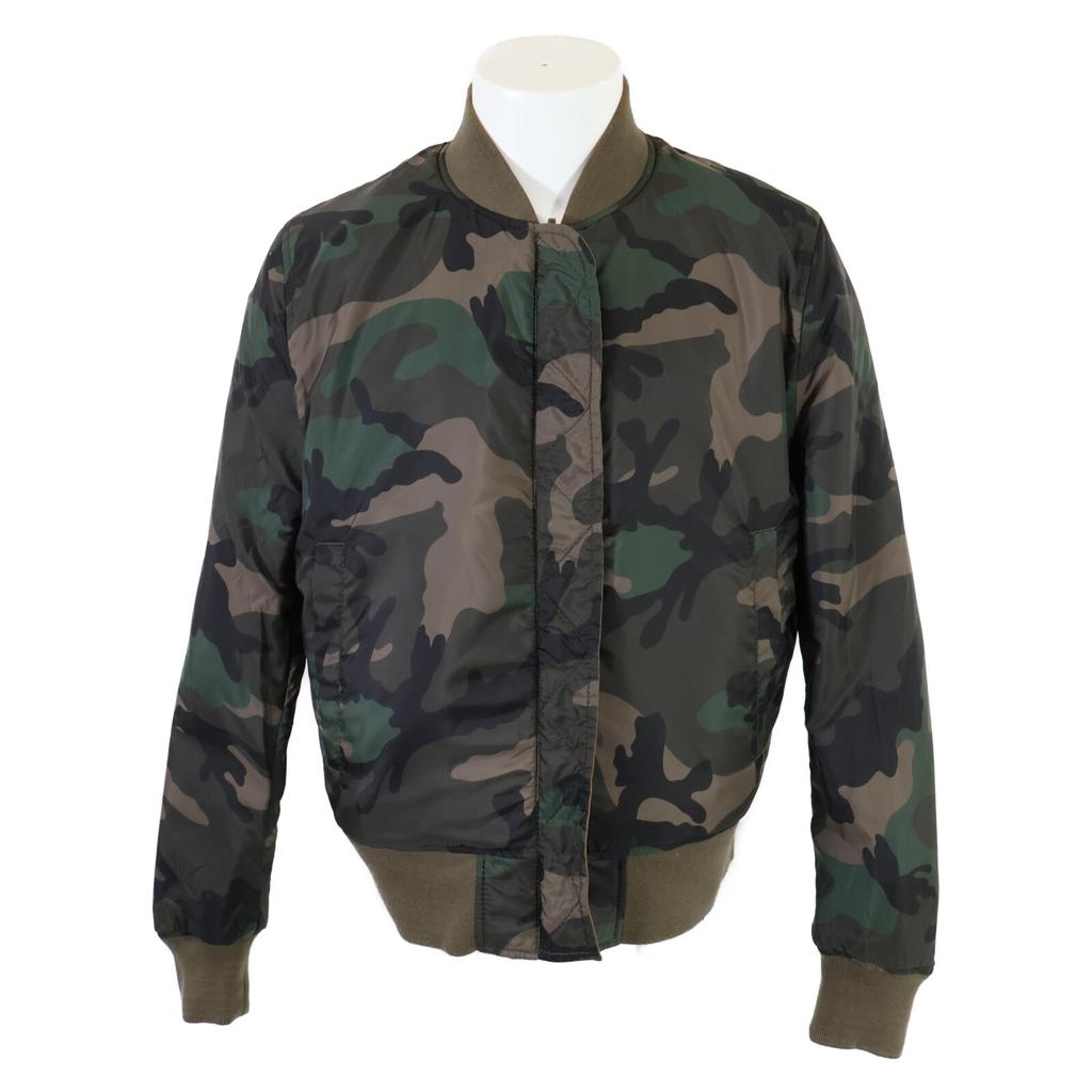 VALENTINO [Good Condition/Domestic Regular] 1V3CIL658MK Nylon Reversible MA-1 Bomber Jacket 48 Brown/Khaki (Camouflage)Used