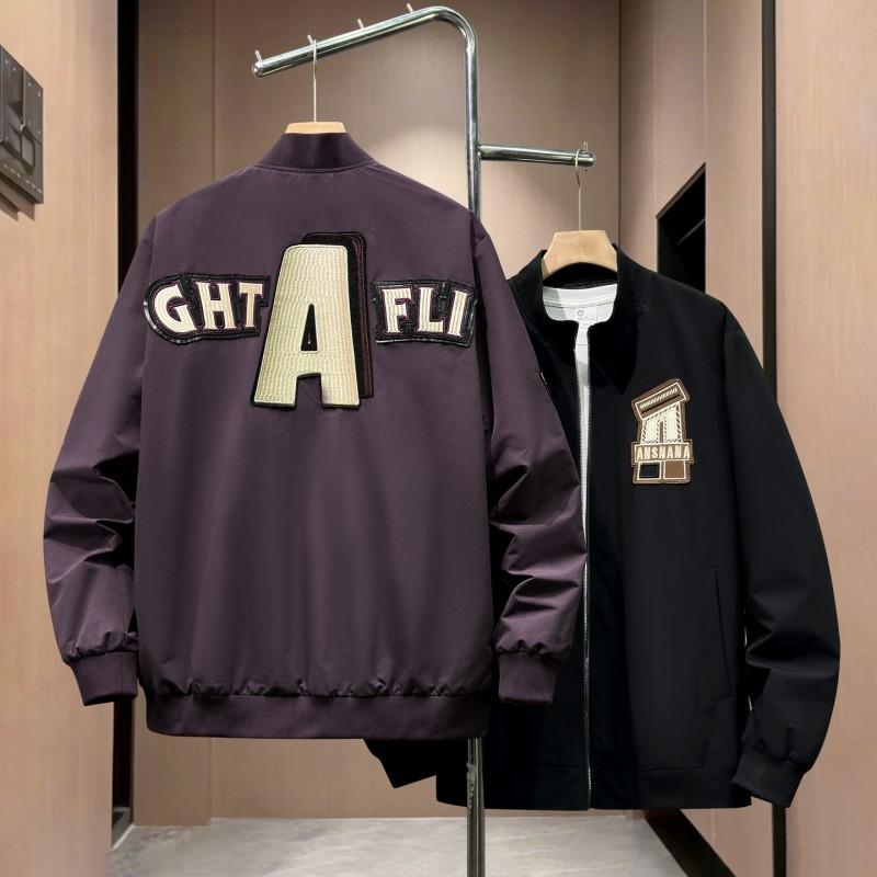 Plus Size Mens Baseball Jacket Loose Fit Street Style Casual Outerwear Tall Guys 2026 Fall