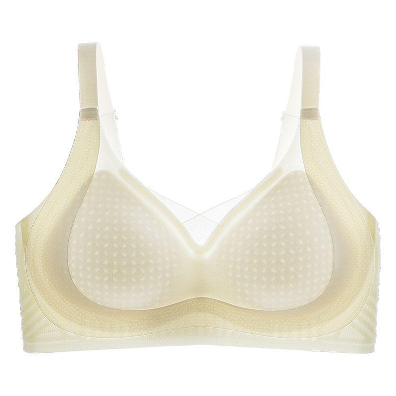 

Breathable and cool in summer, big chest, thin style without steel ring, ultra-light and thin jelly glue, soft support, pull-up bra cover. 2xl【40/90bc 65-72.5kg 】 шампанського