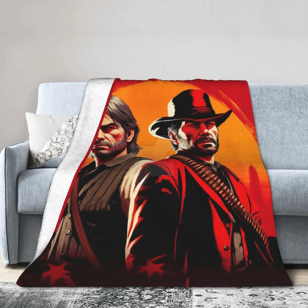 RDR Video Game Inspired Soft Warm Blanket for Bedding Throws Home Decor Perfect for Autumn Kids and Fashionable Bedspread Use