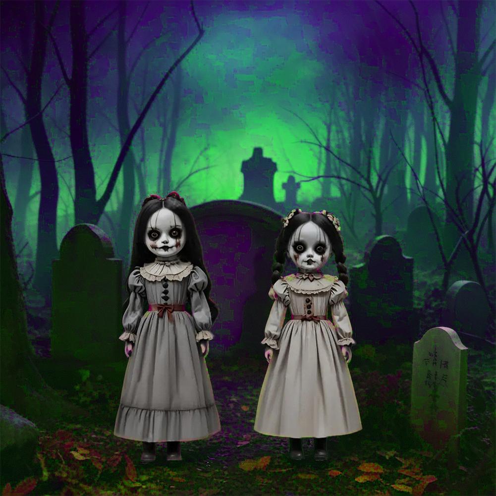 Halloween Gothic Horror Yard Signs, Scary Girl Garden Yard Decor Pole, 2D Creepy Ground Stakes Scary Silhouette for Pathway Yard