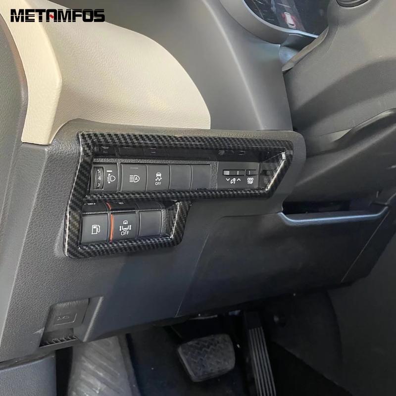 For Toyota Sienna 2024 2025 Carbon Fiber Head Light Lamp Switch Control Button Cover Trim Accessories Car Styling