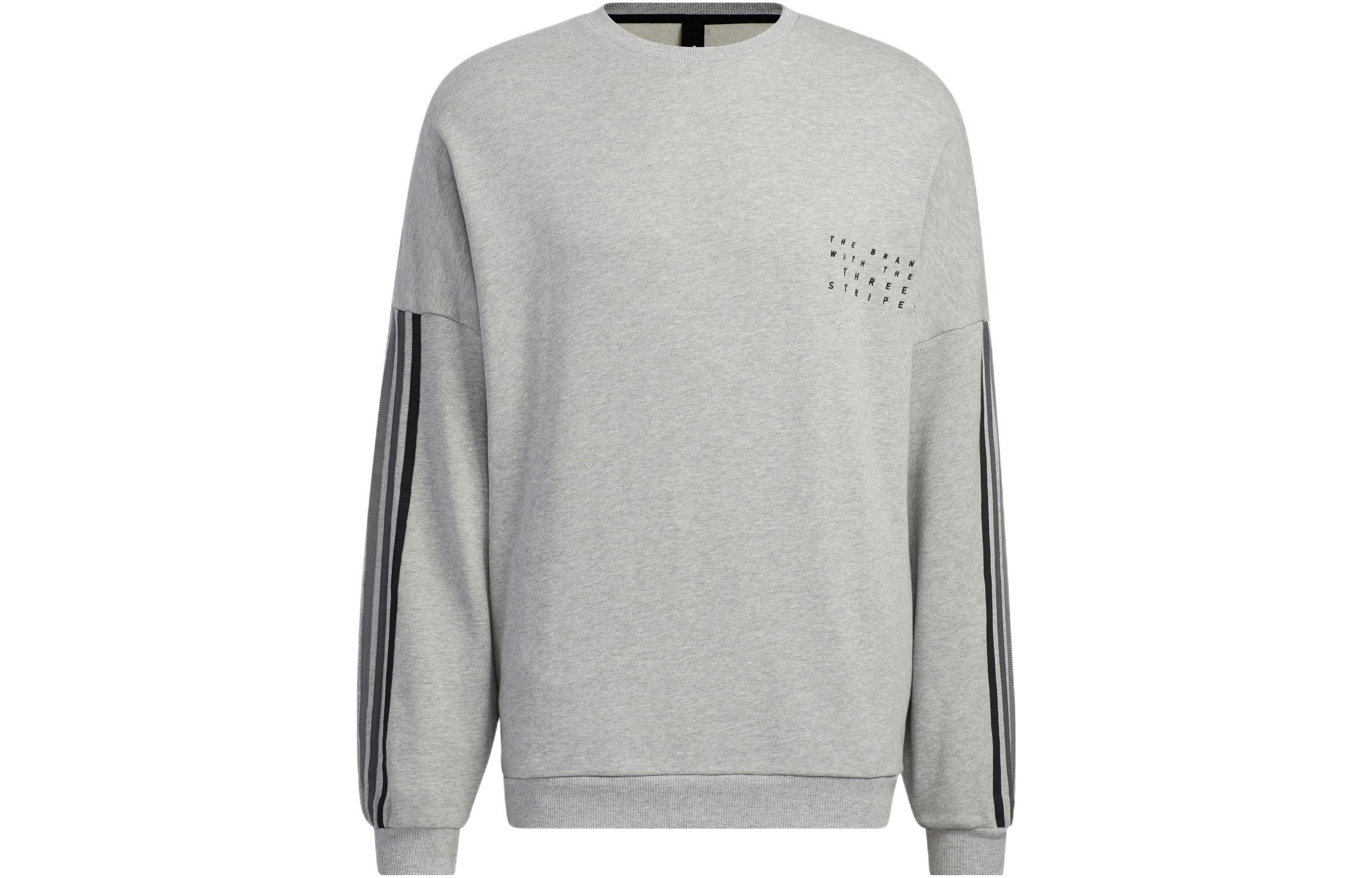 Adidas Sweatshirts Unisex Gray Crew Neck Moderate Regular HP1371 L