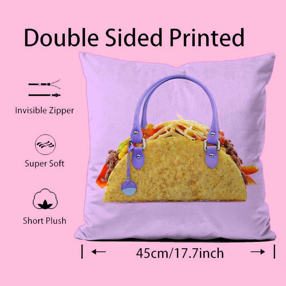 Creative Food Fruit Print Pillow Case Anti-dustmite Pillow Invisible Zipper Silky Short Plush Sofa Cushion Cover