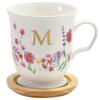 Aito Seisakusho [Parterre] Mug, Approx. 350ml, with Wooden Coaster, Initial [M]