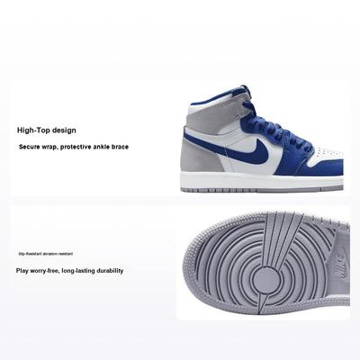 Zapatillas para Niños Air 1 Retro High OG PS True Blue Blanco Cemento-Gris FD1412-410