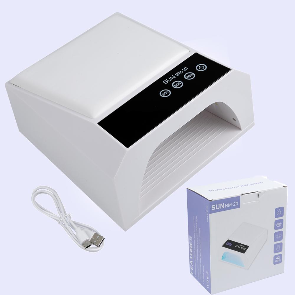 

Лампа для ногтей SUN BM-20 с удобной наклонной подушкой для рук, 42 светодиодные лампы УФ-светодиодный свет, 3-скоростной таймер и управление одной кнопкой, для использования дома, в салоне, для накладных ногтей