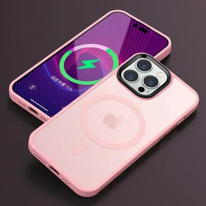 Shockproof Matte Transparent Phone Case For iPhone 17 Pro 16 13 11 12 14 15 Pro Max For Magsafe Magnetic Wireless Charging Cover
