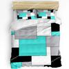 Housse de couette taie d'oreiller parure de lit housse de couette lit double textile de maison Patchwork abstrait jaune gris noir style médiéval