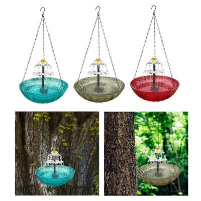 Solar Bird Bath Patio Solar Powered for Garden Hook Courtyard Lawn Easy To Hang Porch Outdoor Birdbath Bowl Decoration Balcony