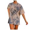 Women's Casual Loose Tie-Dye Print Comfortable Short-Sleeved T-Shirt Tops