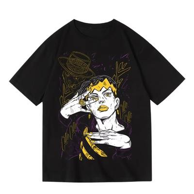 2025 Cartoon Japanese Anime Print T-shirt Crew Neck Men's and Women's Pure Cotton Short Sleeves Summer Fashion Clothes
