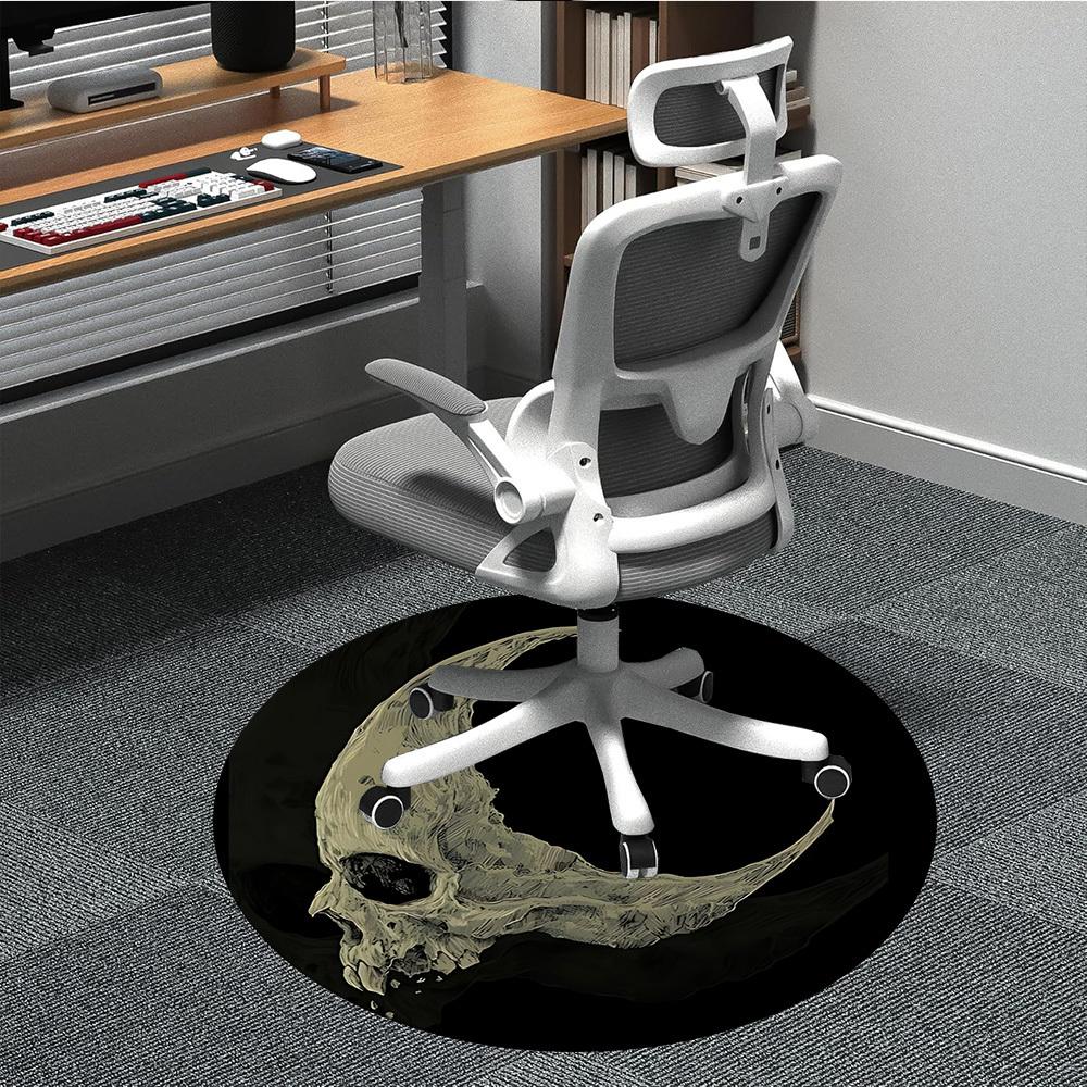 

1pc Moon Skull Office Round Area Rug, Under Office Chairs Bedroom Living Room Home Decor, Room Deco, Available in Various Sizes 80cm