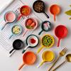 Mini Dipping Saucer with Handle Household Ceramic Sauce Dish Japanese Salad Seasoning Serving Tool Kitchen Chopstick Holders