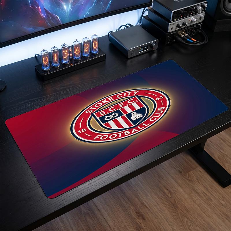 Stoke City Football Print Large Mouse Pad, Anti-Slip Extended Gaming Desk Mat for Office Home