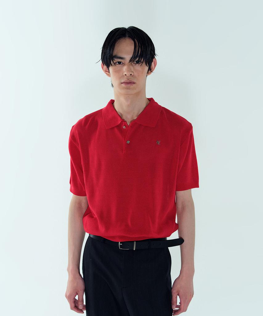 Noiseu Logo Knit Polo Shirt - Red