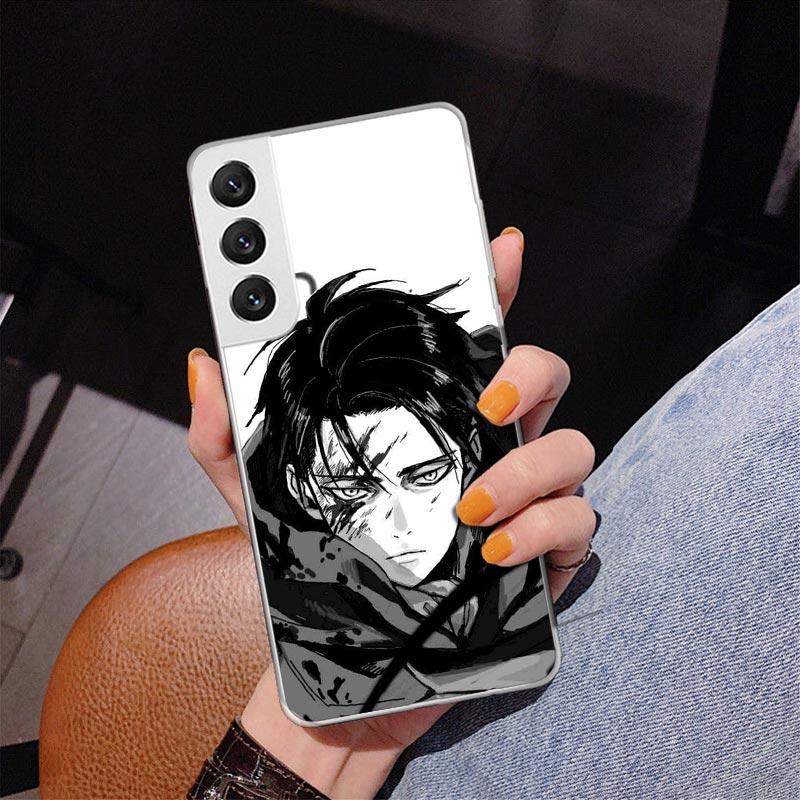 Attack Levi Phone Case For Samsung Galaxy S24 S25 Edge S26 Ultra S23 S22 S21 Plus S20 FE + Personalized Print Cover Galaxy S24 S