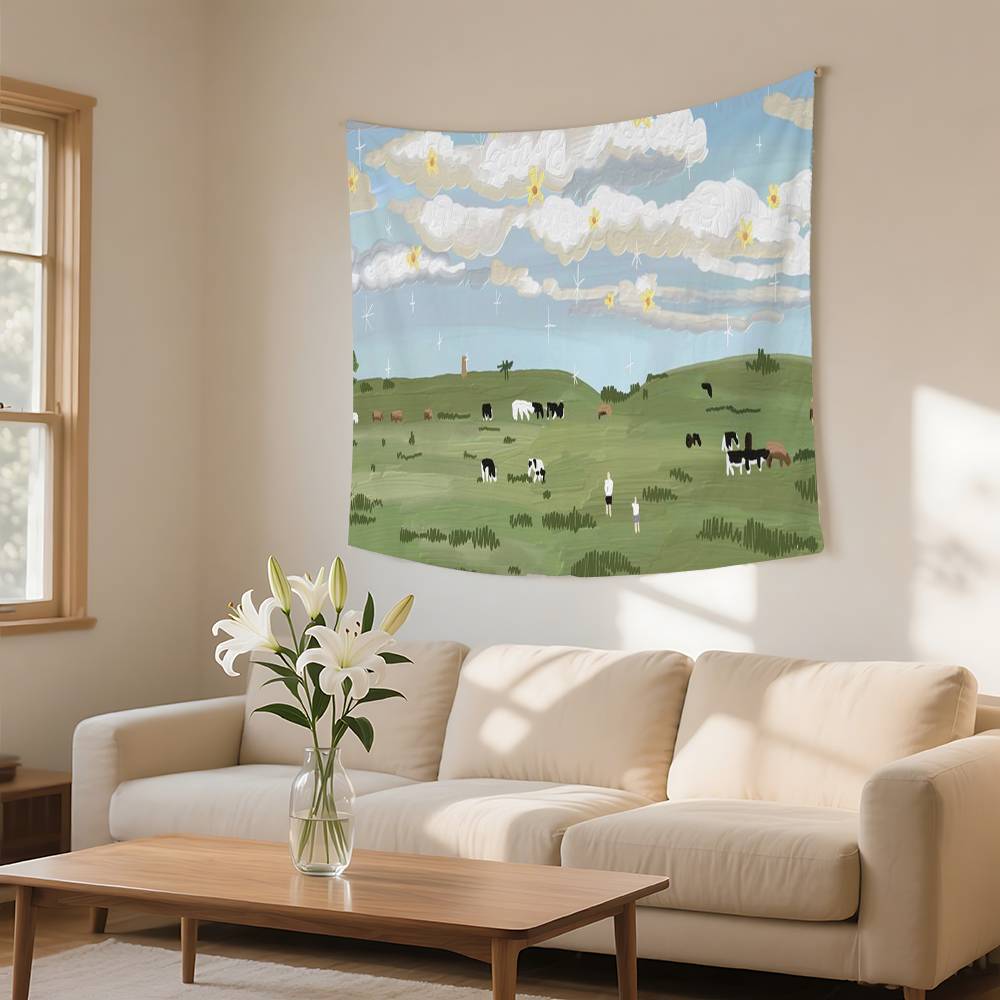Landscape Oil Painting Tapestry Wall Hanging Tapestry Art Deco Blanket Curtain Hanging At Home Bedroom Living Room Decor