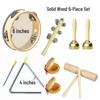 Kindergarten Percussion Set: Rhythm Triangle, Sand Hammer, Drum, Wood Block