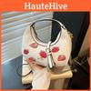 Shoulder Fashion Crossbody Bag With Cherry Print And Chain Design For Daily