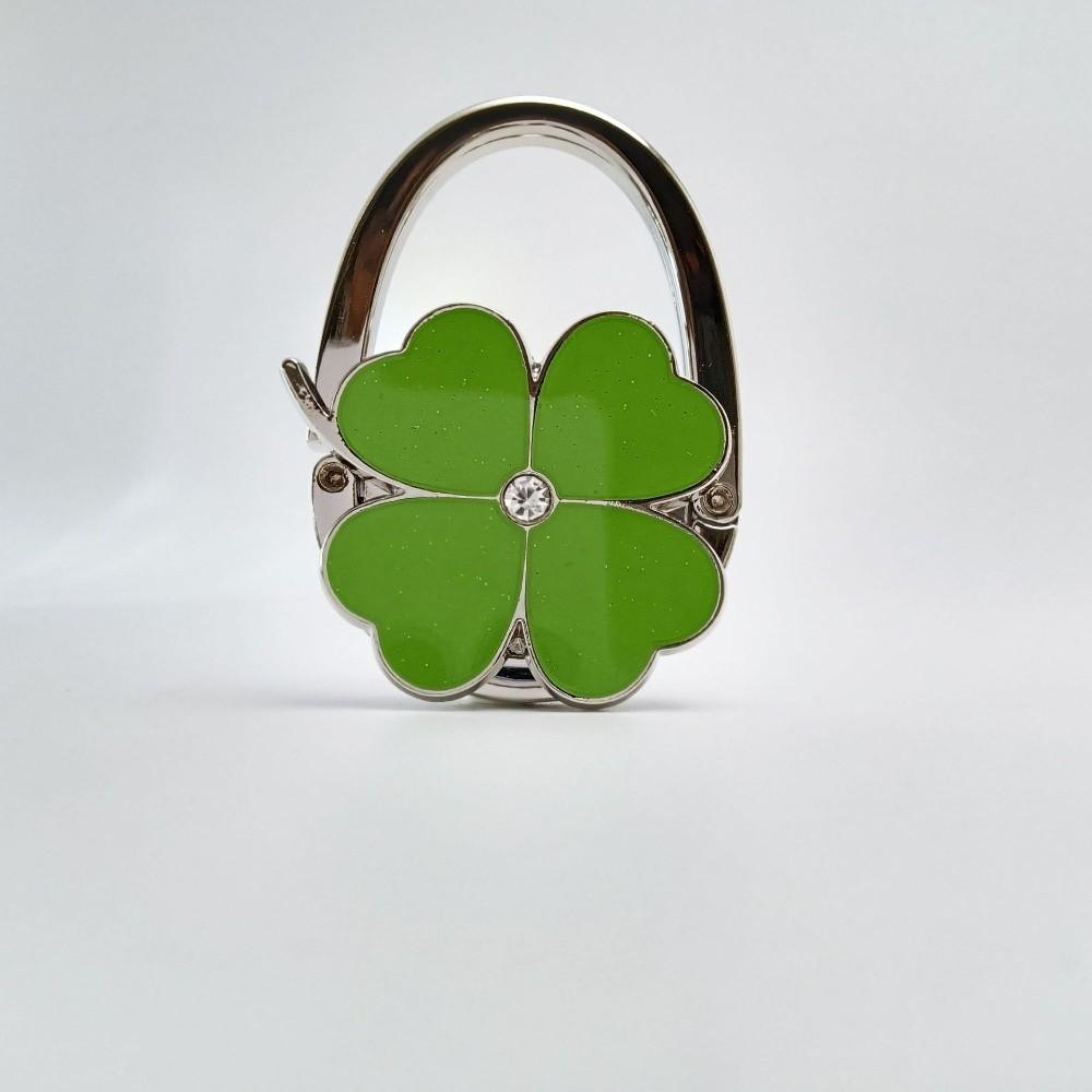 Fashion Foldable Handbag Hook for Women Four-leaf Clover Creative Purse Holder Portable Durable Bag Hanger for Table