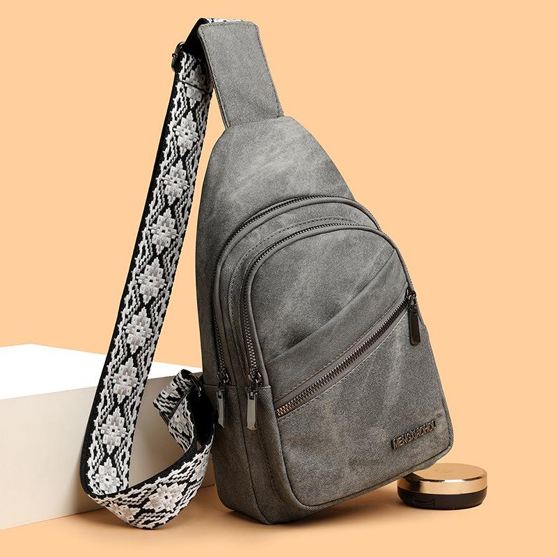 A Soft Leather Backpack for The Chest, A Casual and Fashionable Lady's Travel Single-shoulder Bag, Crossbody Bag and Chest Bag