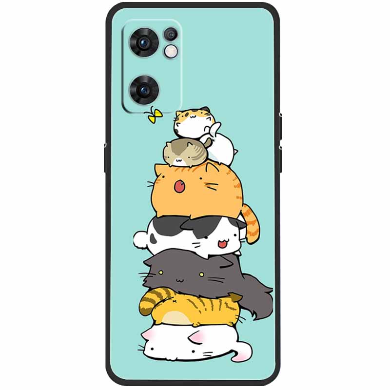 Hülle für Oppo Find X5 Lite Hülle Katze Weiches Silikon TPU Rückabdeckungen für Oppo Find X5 Lite 5G Hülle CPH2371 Stoßfest Coque Fundas