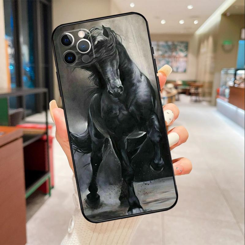 Animal Majestic Painting Horse Phone Case For iPhone 17 16 15 14 13 12 11 Pro Max Mini 16 Plus 16e 17 Air Protective Cover
