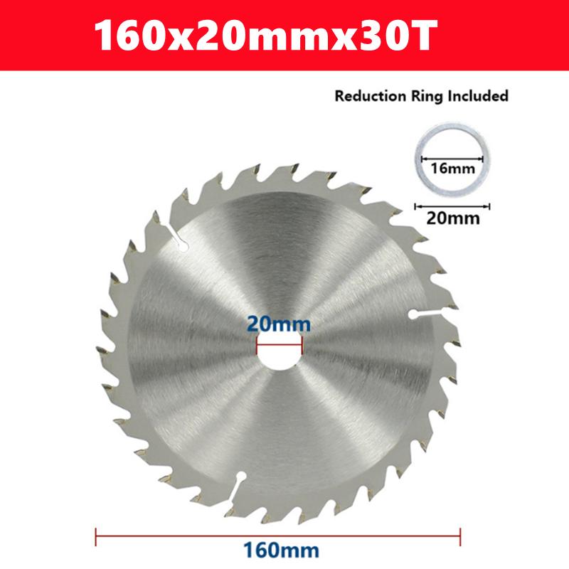 TCT 160mm carbide woodworking saw blade 16T/24T/30T/48/60/80T, suitable for multifunctional power tools, wood cutting discs