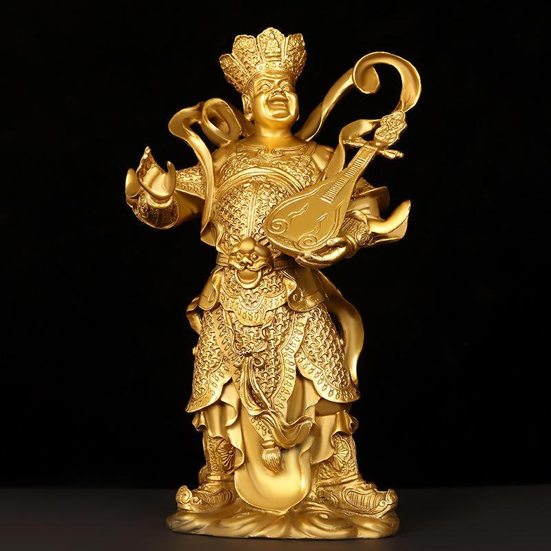 Set da 4 pezzi Statue Animali dei Quattro Re Celesti Cinesi Rame Puro Casa Sala Buddha Buddha di Rame Decorazione Feng Shui